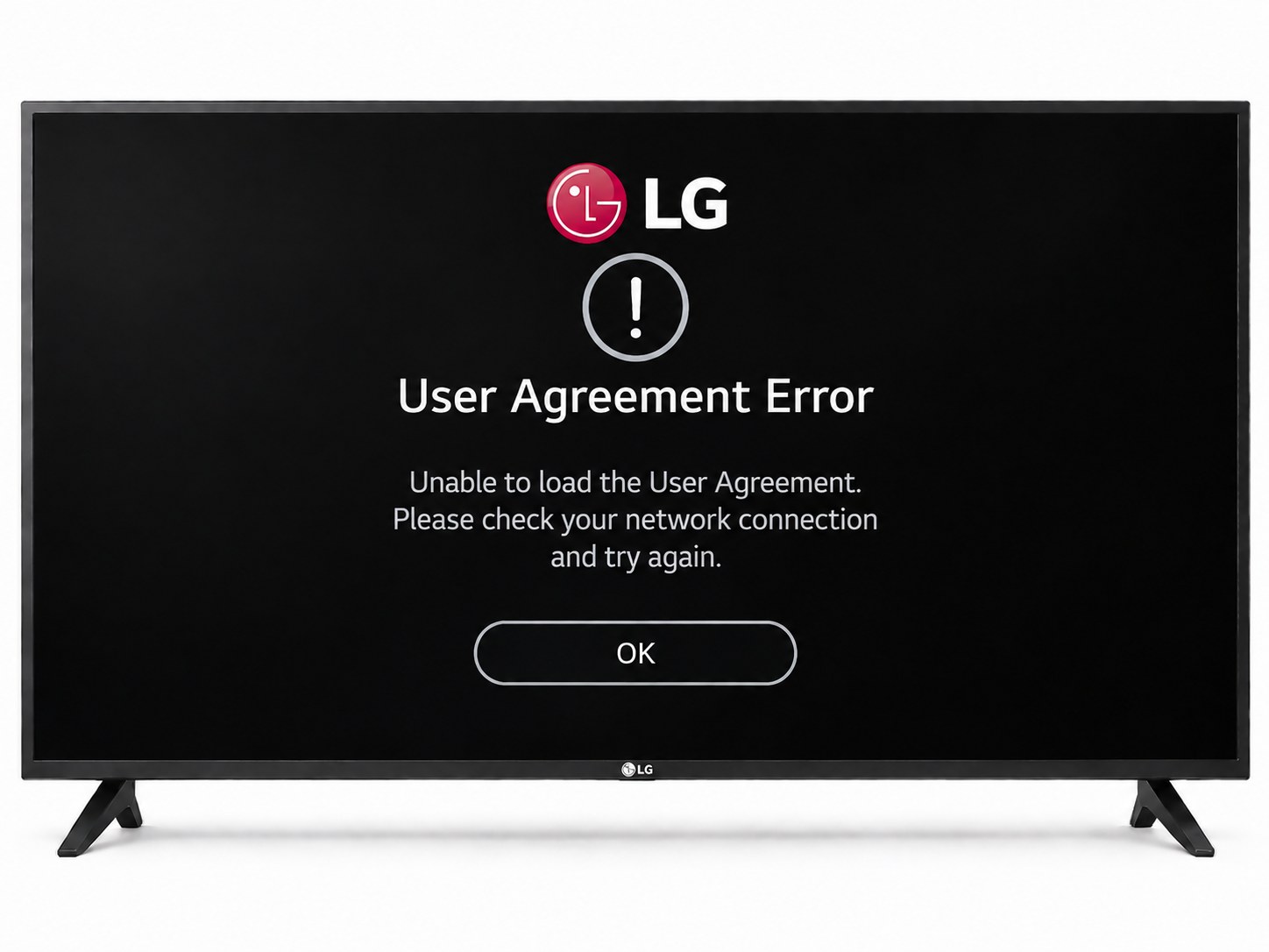 ارور user agreement  تلویزیون ال جی